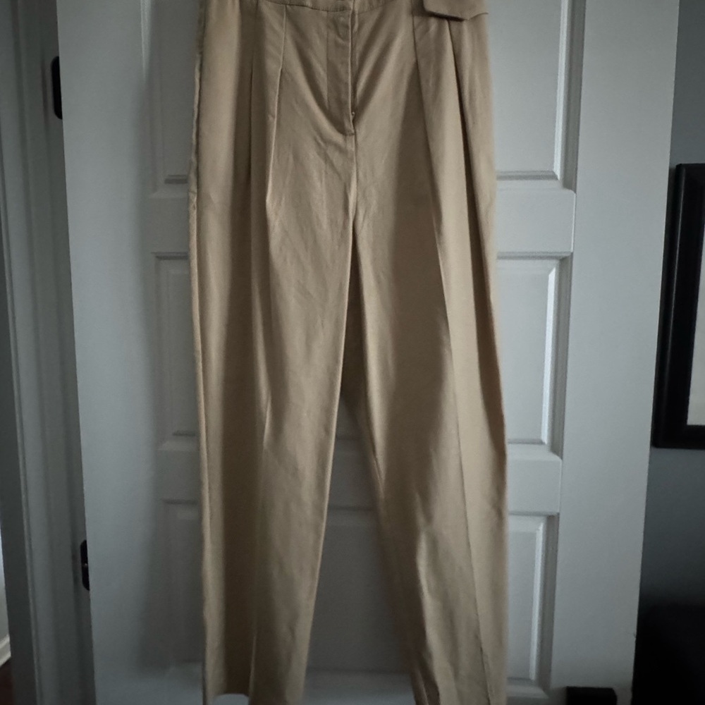 Stylish Tan High-Waisted Wide leg Pants
